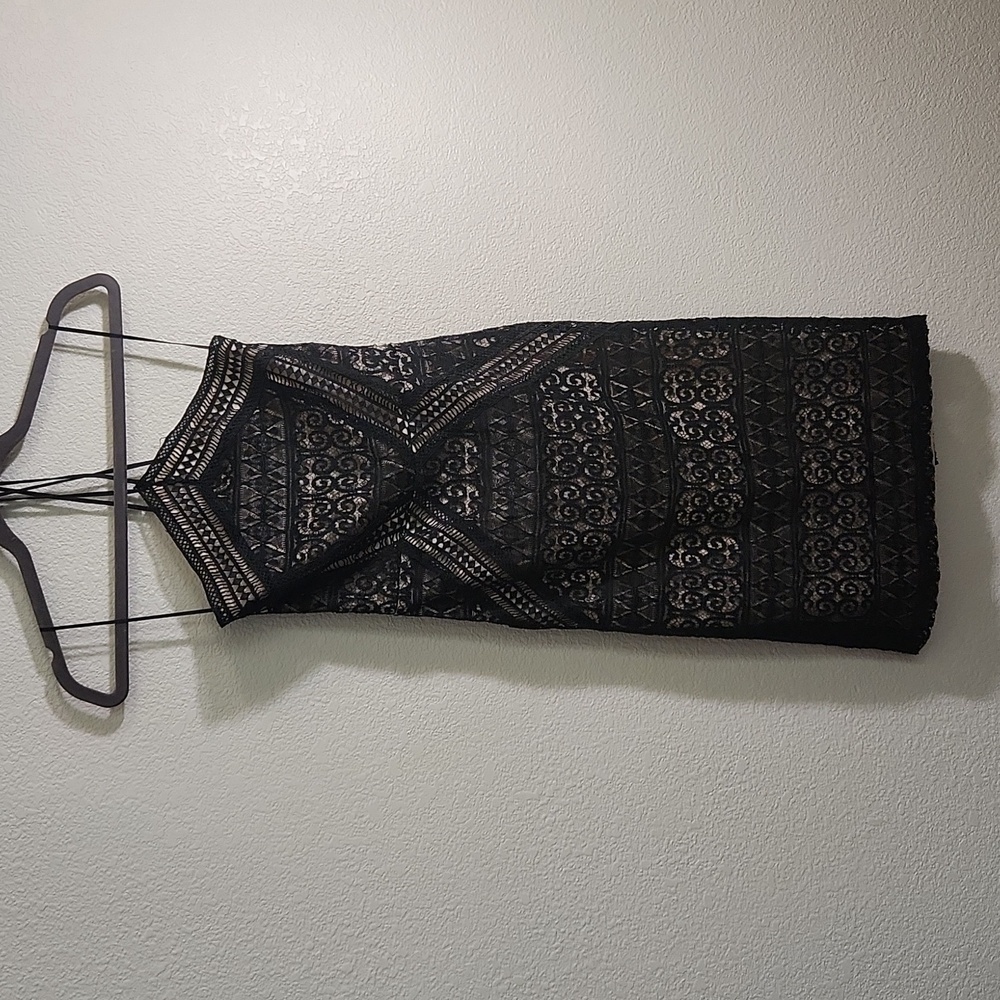 Lipsy London black lace halter dress, size‎ 4